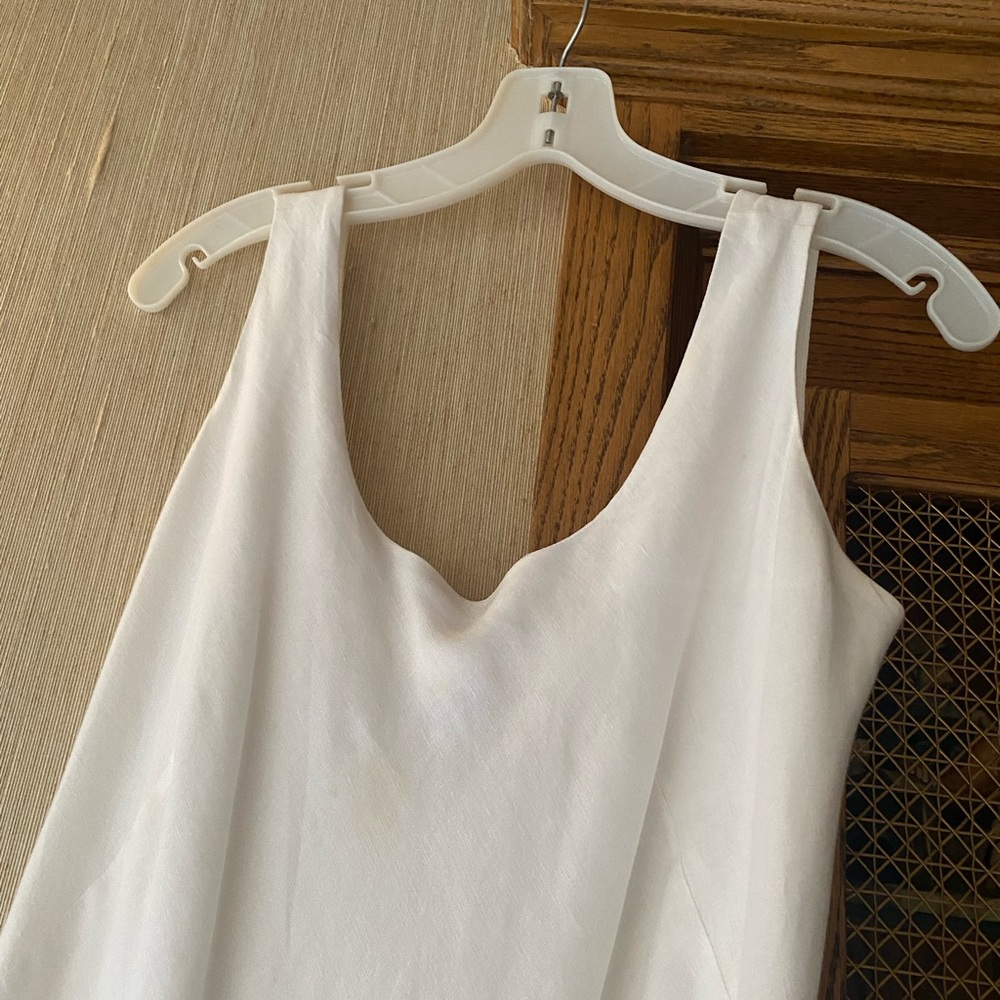 Banana Republic, Vintage Women’s Elegant White Maxi Dress, Linen, Size 10 - Picture 3 of 8